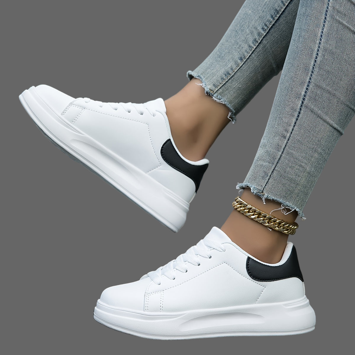 Strakke Witte Plateau Sneakers – Minimalistisch Design
