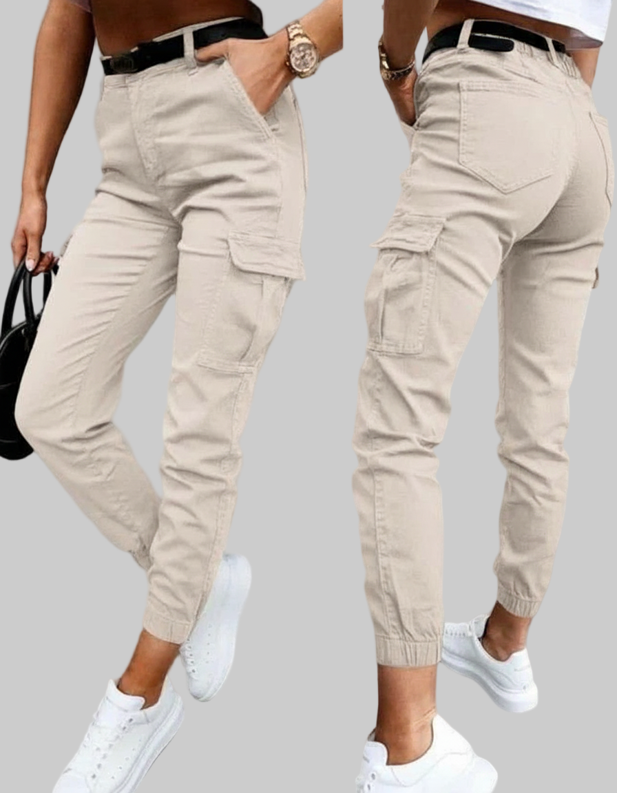 Taps Toelopende Cargo Broek – Hoge Taille Jogger