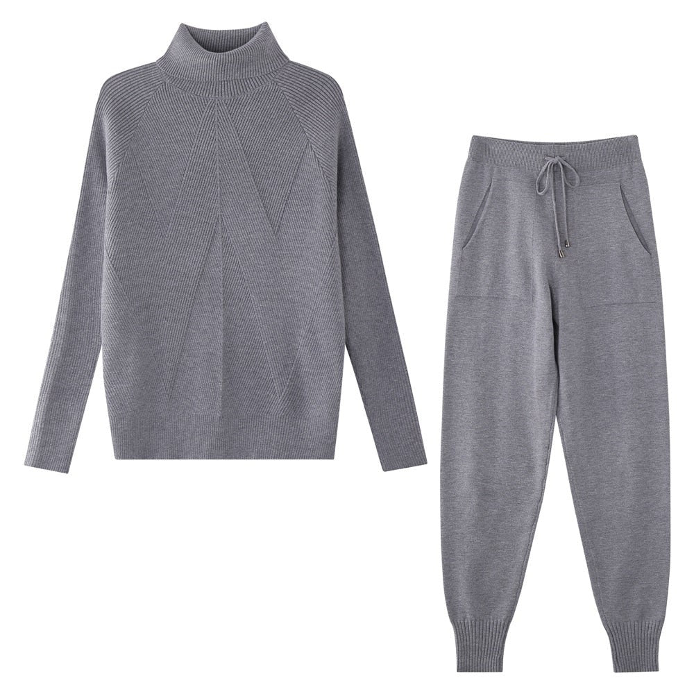 Emora Nova - Comfortabele Dames Loungewear Set met Diamantpatroon - Casual Chic