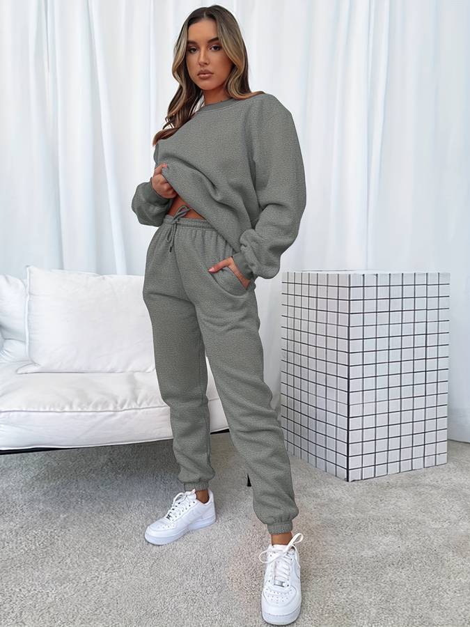 Oversized Sweater & Jogger Set – Zachte Fleece Joggingpakken