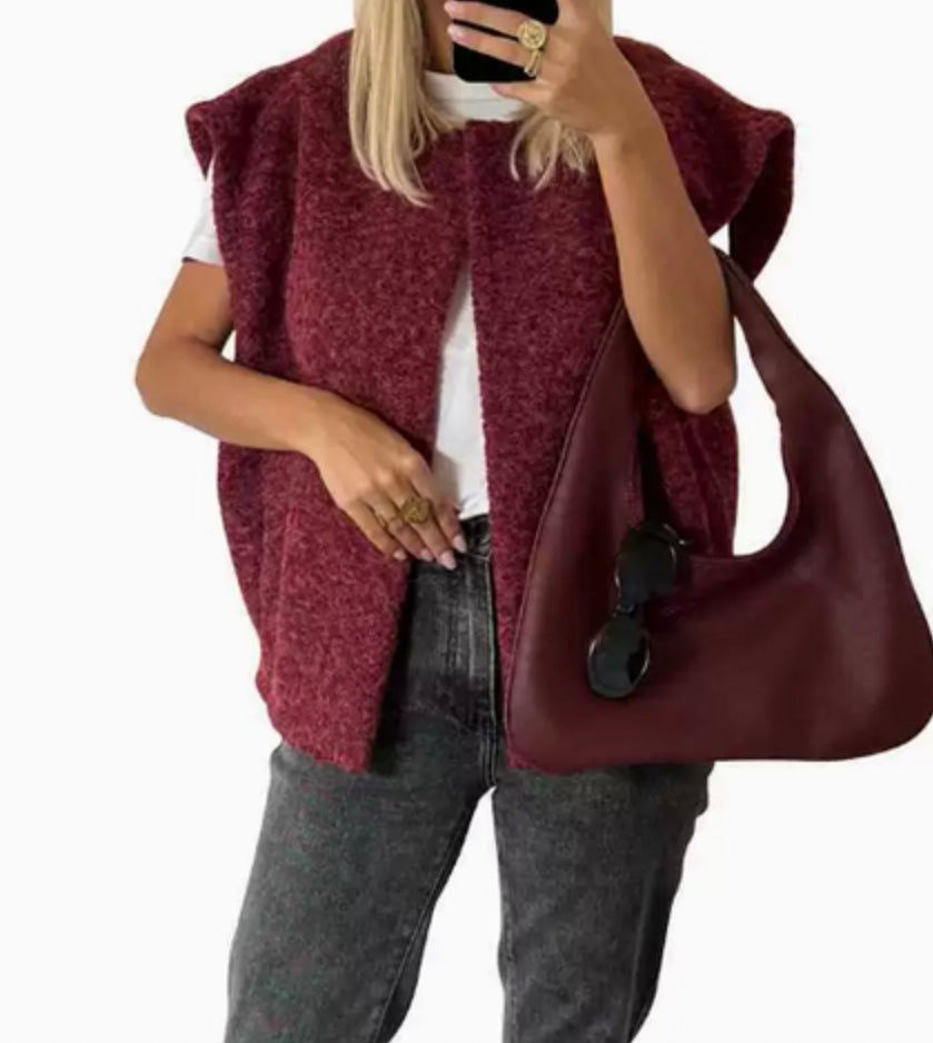 Textuur Vest – Luxe Mohairmix met Oversized Pasvorm