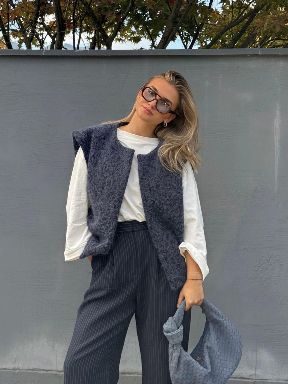 Textuur Vest – Luxe Mohairmix met Oversized Pasvorm