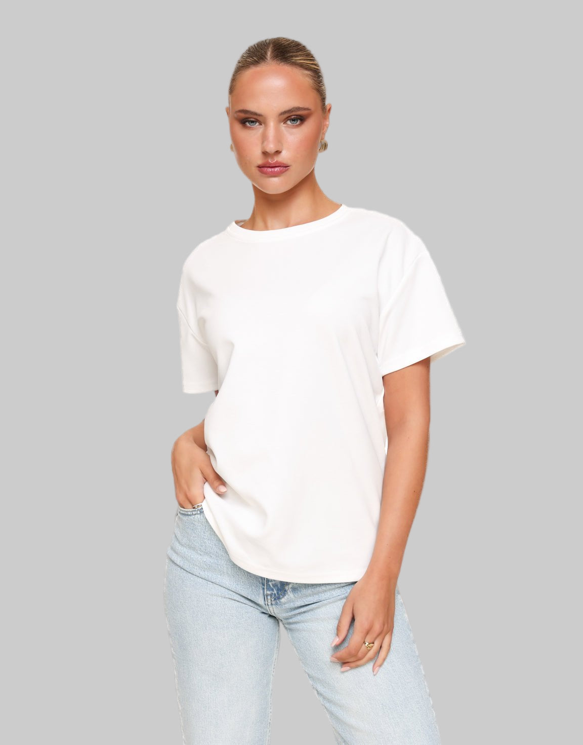 Witte Oversized Basic SS - T-shirt - Olivia & Kate