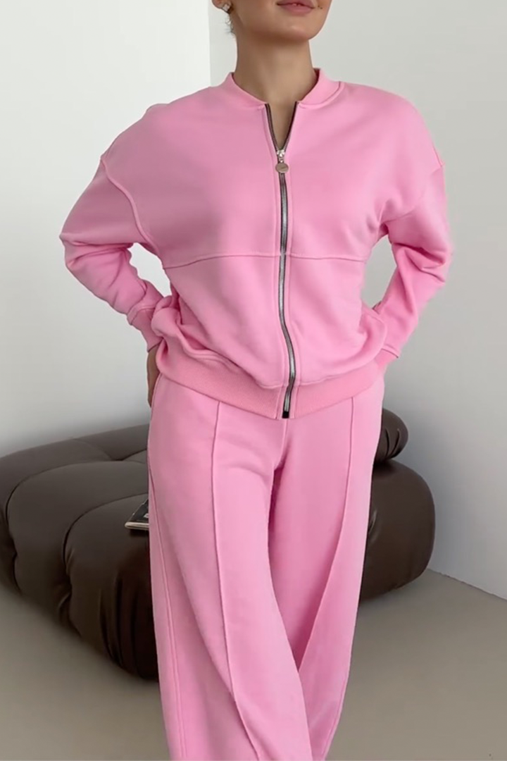 Loungepak Met Bomberjack En Wijde Pijp