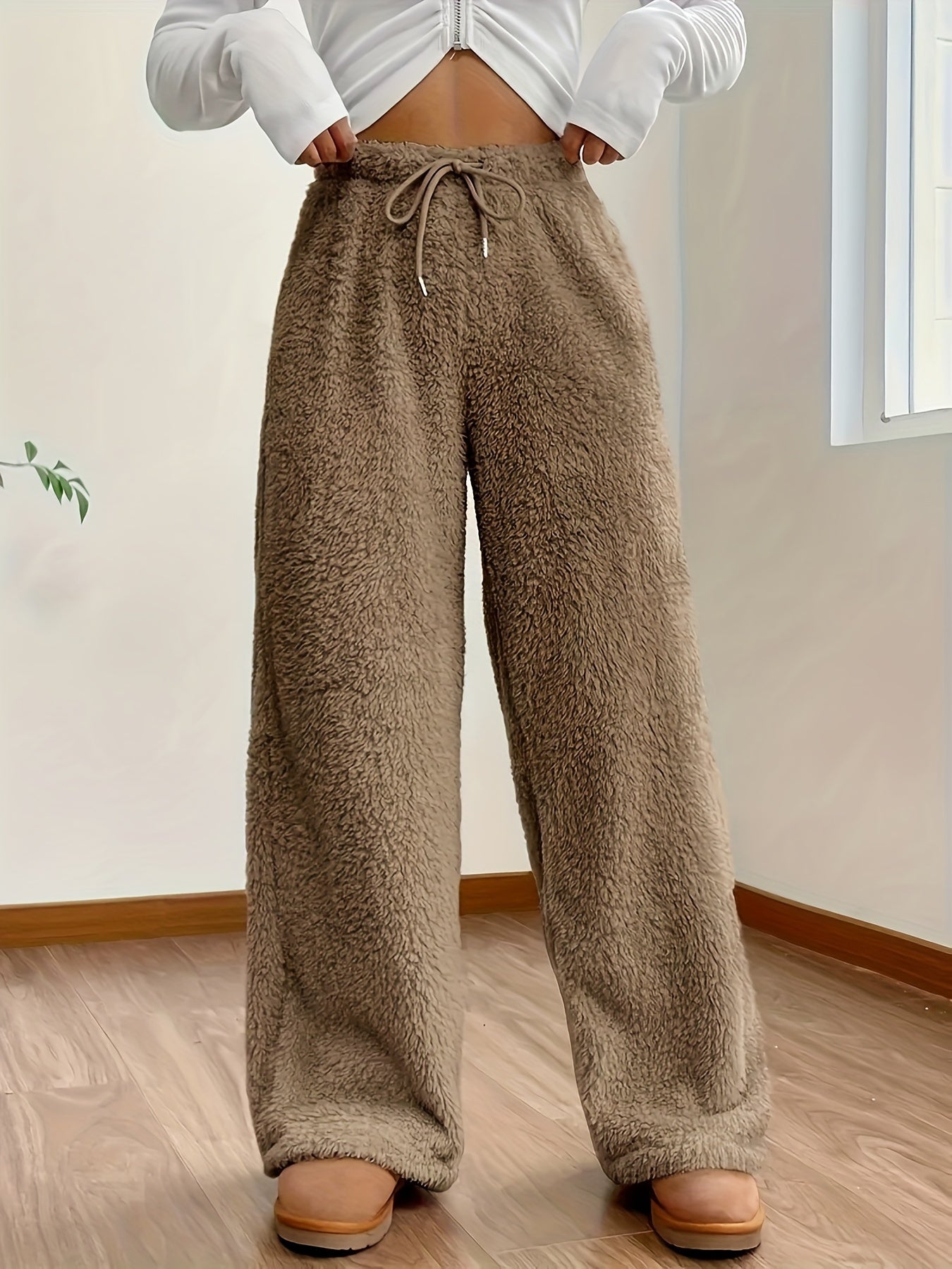 Lounge Broek Met Wijde Pijpen – Ultra Zachte Teddy
