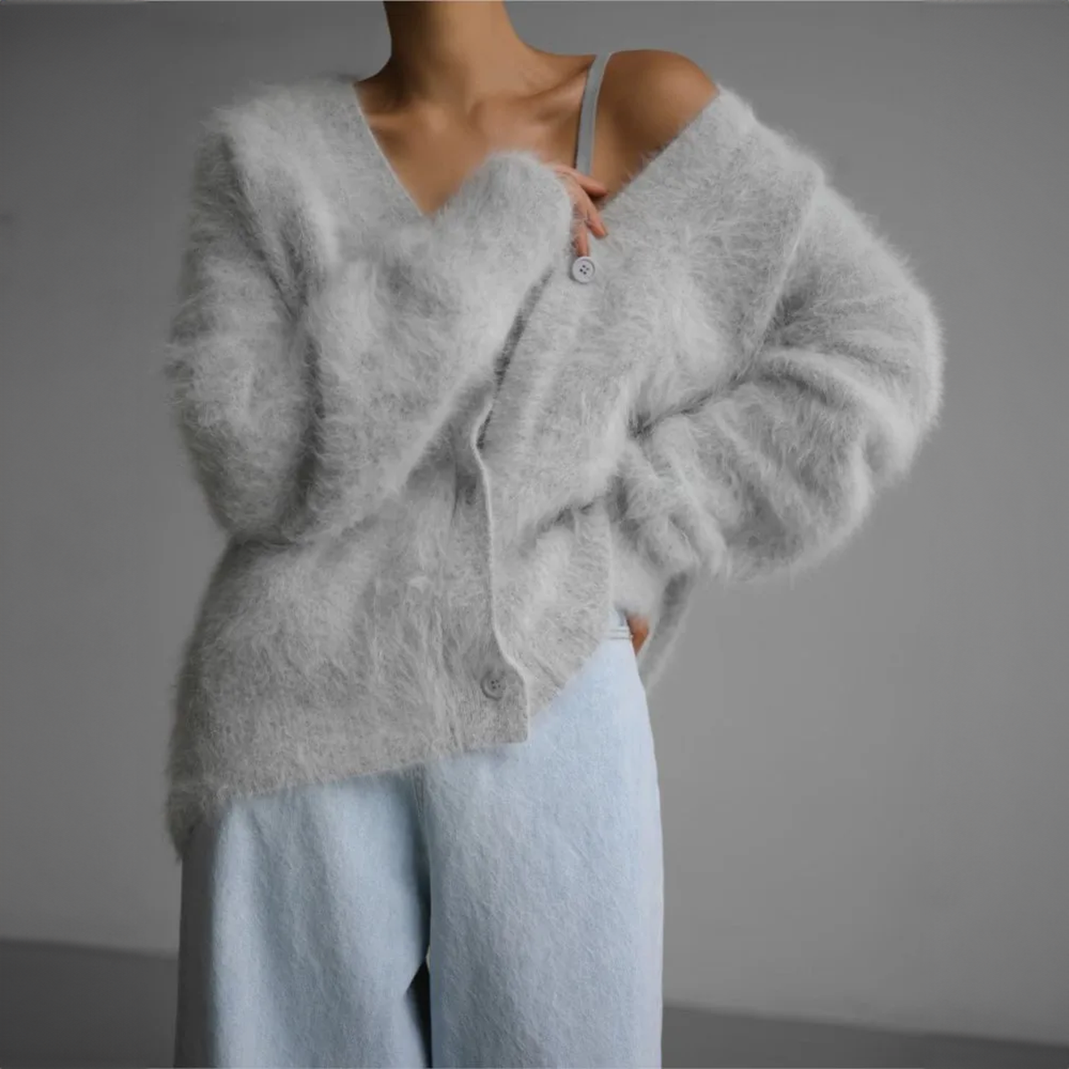 Lichtgewicht Fluffy Cardigan – Ontspannen Pasvorm