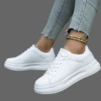 Strakke Witte Plateau Sneakers – Minimalistisch Design
