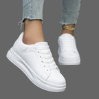 Strakke Witte Plateau Sneakers – Minimalistisch Design