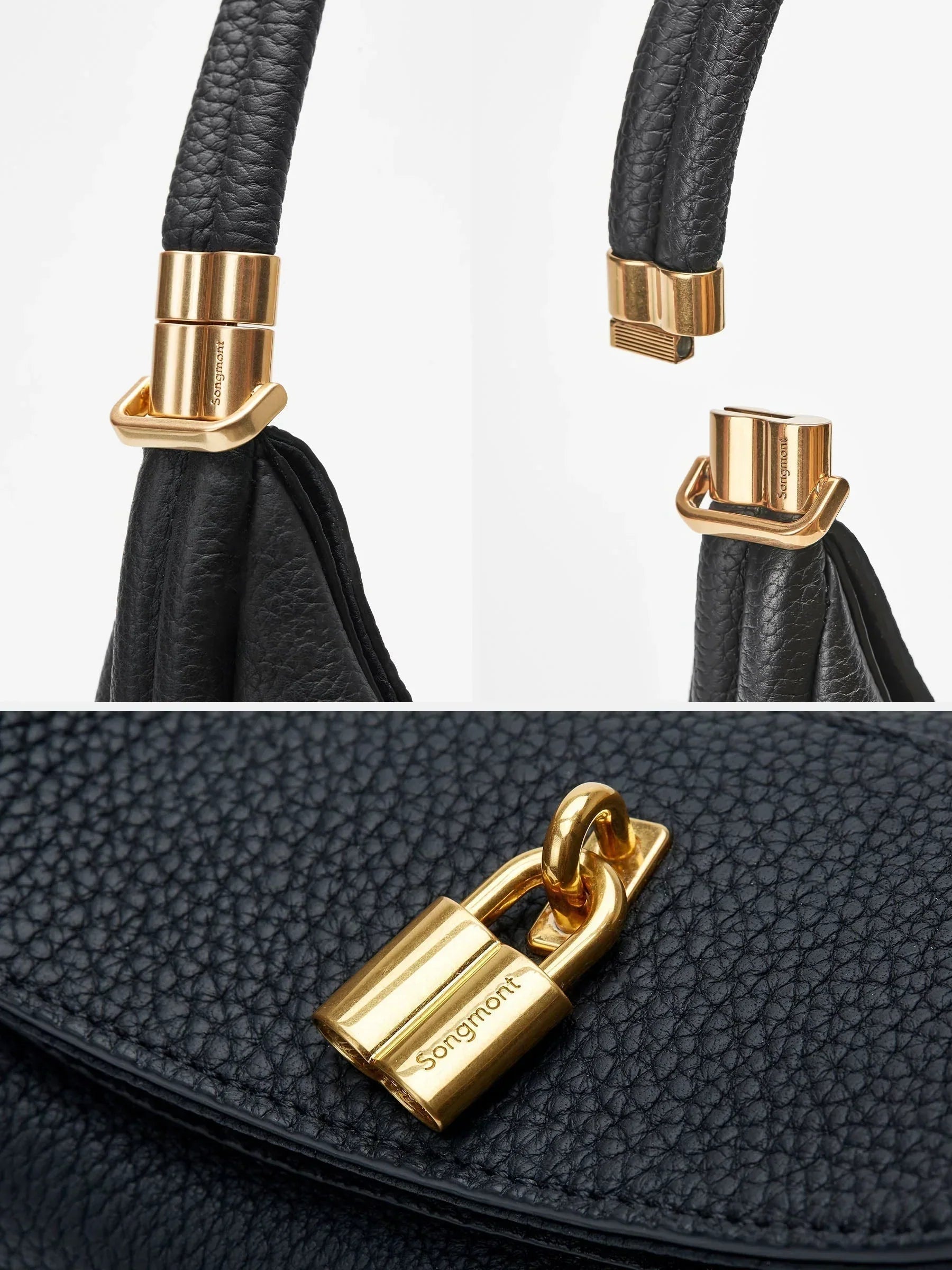 Emora Nova - Chique Halvemaan Schoudertas van Textuur Leer