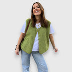 Groen Fleece Vest – Zachte Sherpa Teddy Stijl