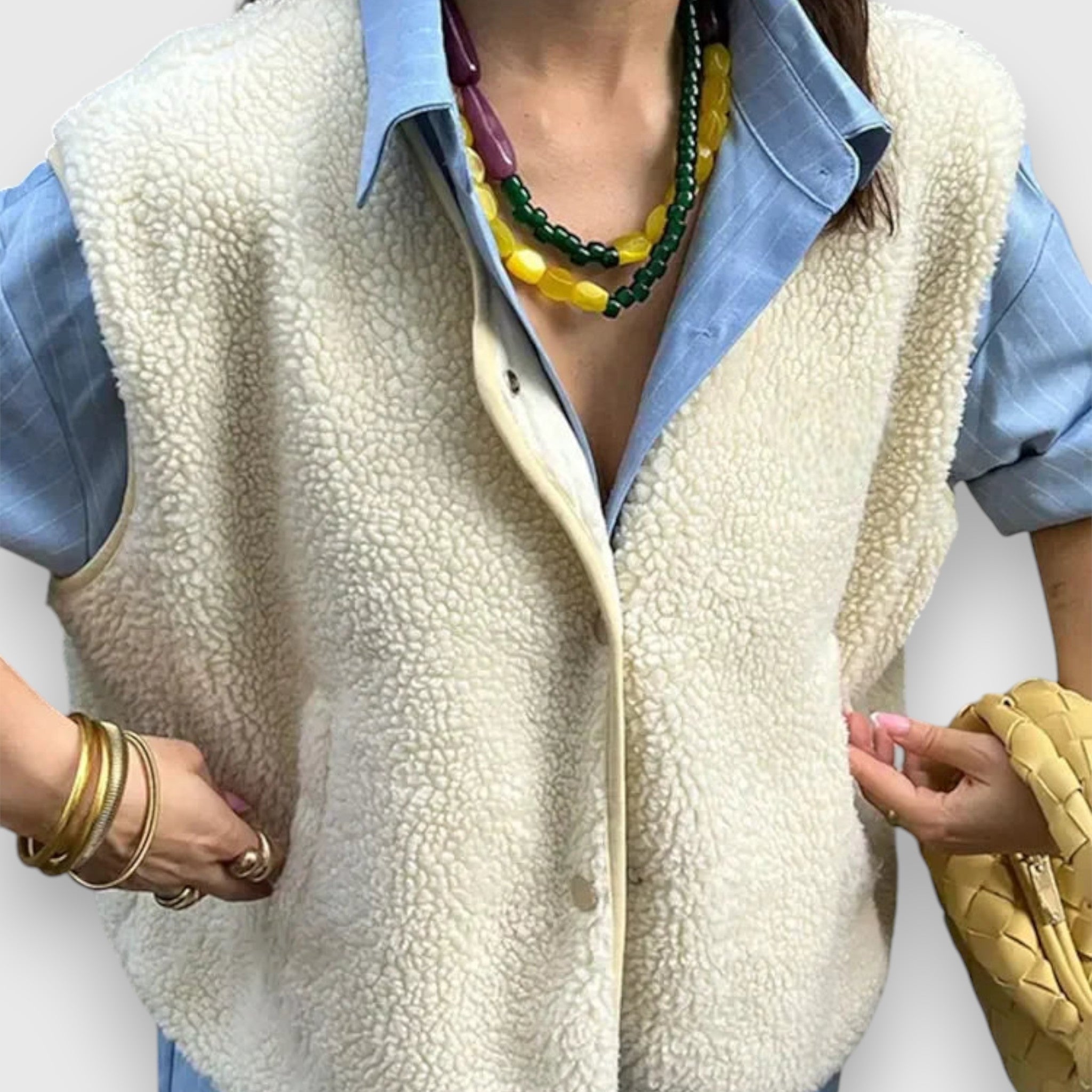 Groen Fleece Vest – Zachte Sherpa Teddy Stijl