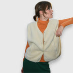 Groen Fleece Vest – Zachte Sherpa Teddy Stijl