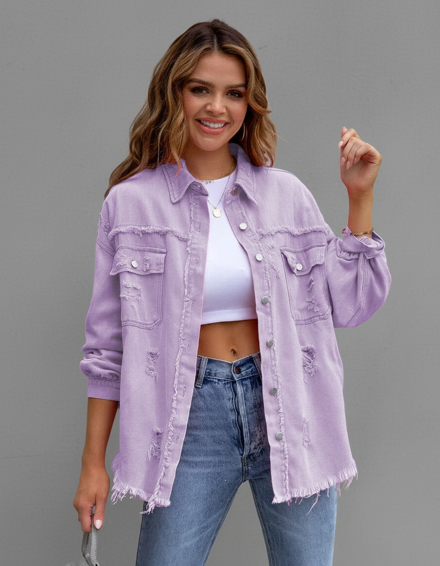 Verweerd Denim Jack – Opgerekt & Rafeleffect