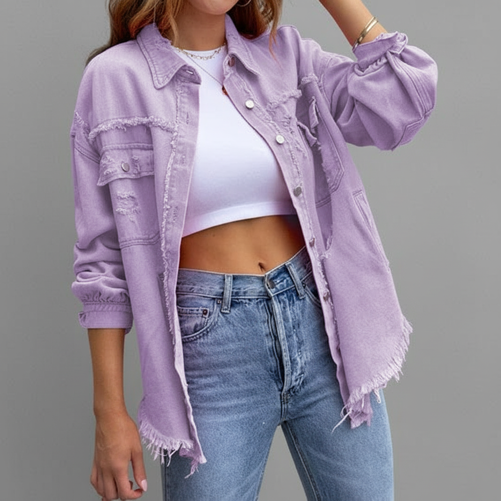 Verweerd Denim Jack – Opgerekt & Rafeleffect