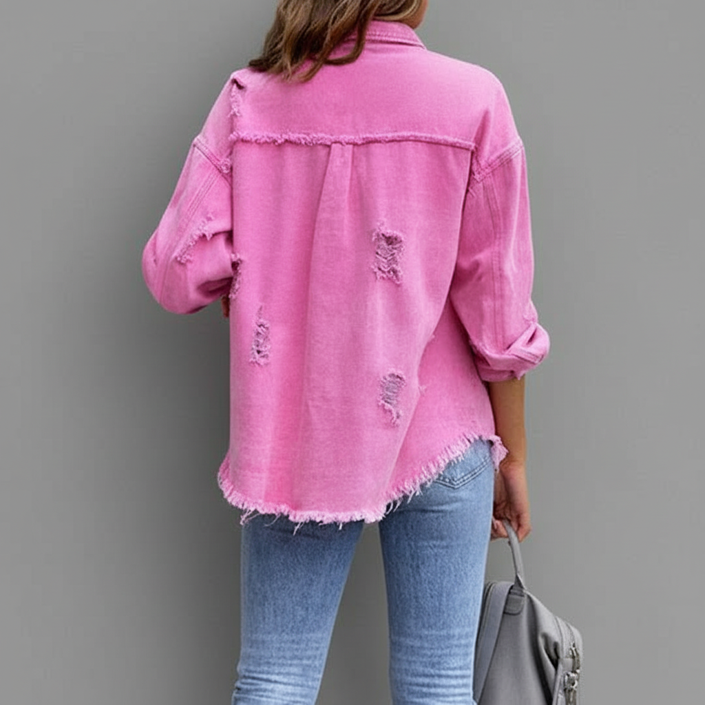 Verweerd Denim Jack – Opgerekt & Rafeleffect