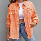 Verweerd Denim Jack – Opgerekt & Rafeleffect