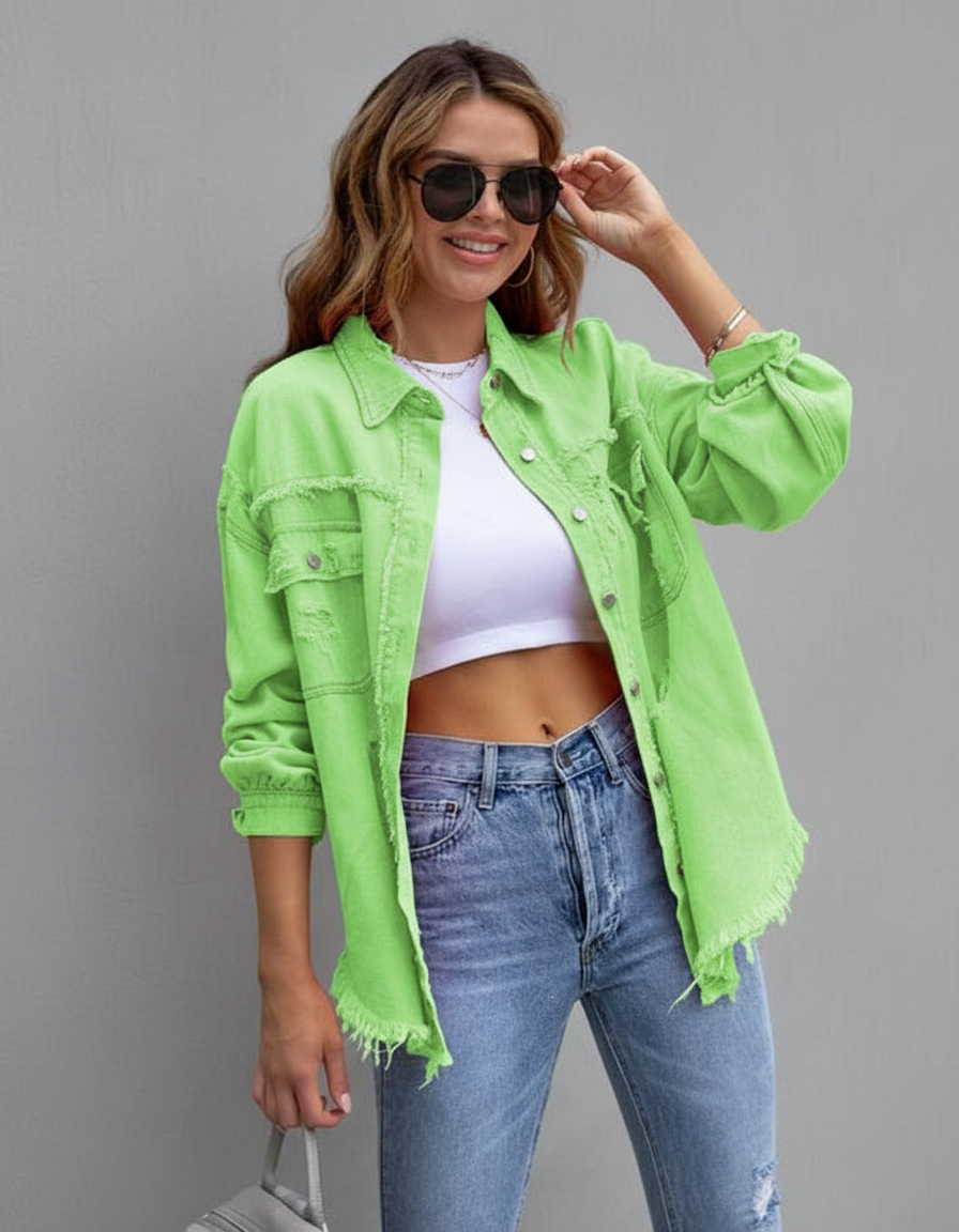 Verweerd Denim Jack – Opgerekt & Rafeleffect