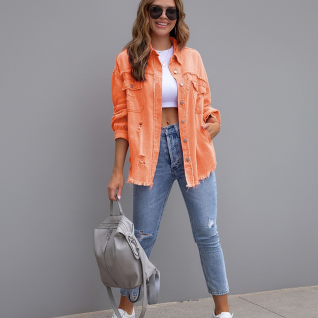 Verweerd Denim Jack – Opgerekt & Rafeleffect