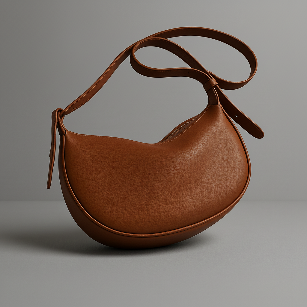 Halvemaan Crossbodytas – Zacht Vegan Leer Model