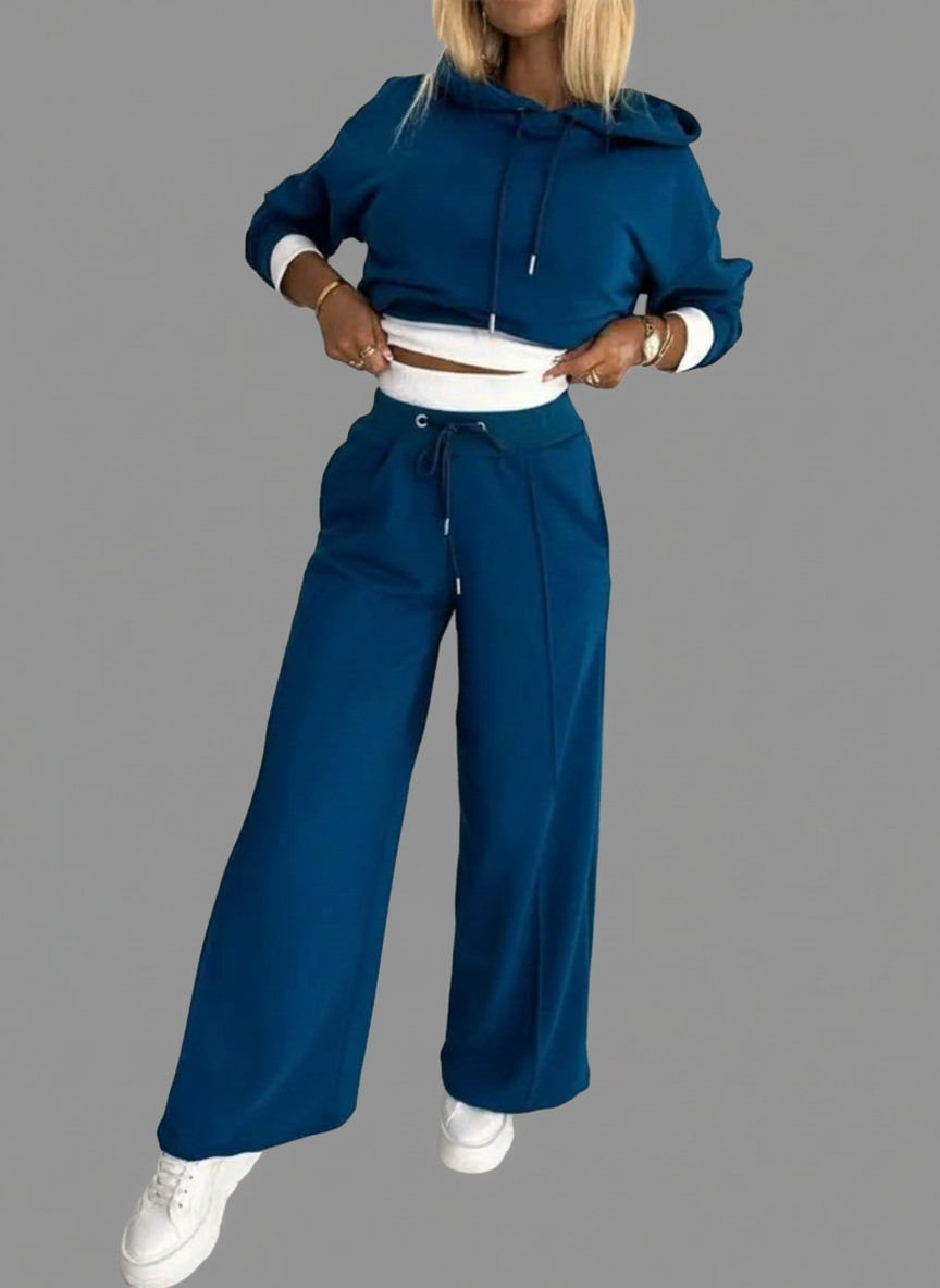 Loungewear Set met Hoodie en Wijde Pijpen