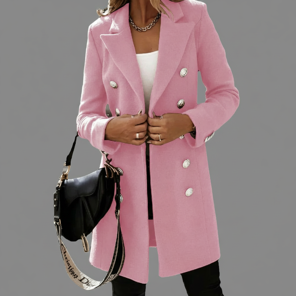 Getailleerde Manteljas met Dubbele Knoopsluiting