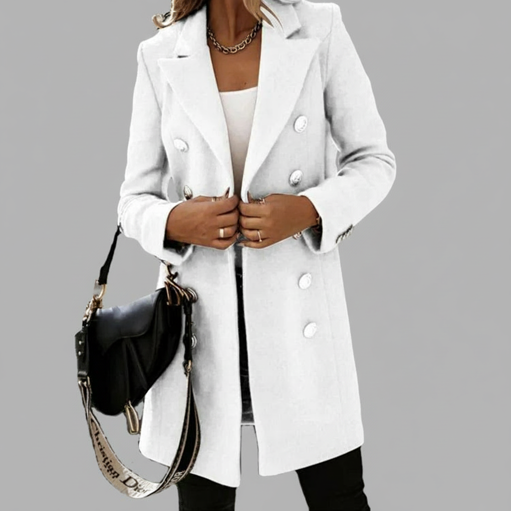 Getailleerde Manteljas met Dubbele Knoopsluiting
