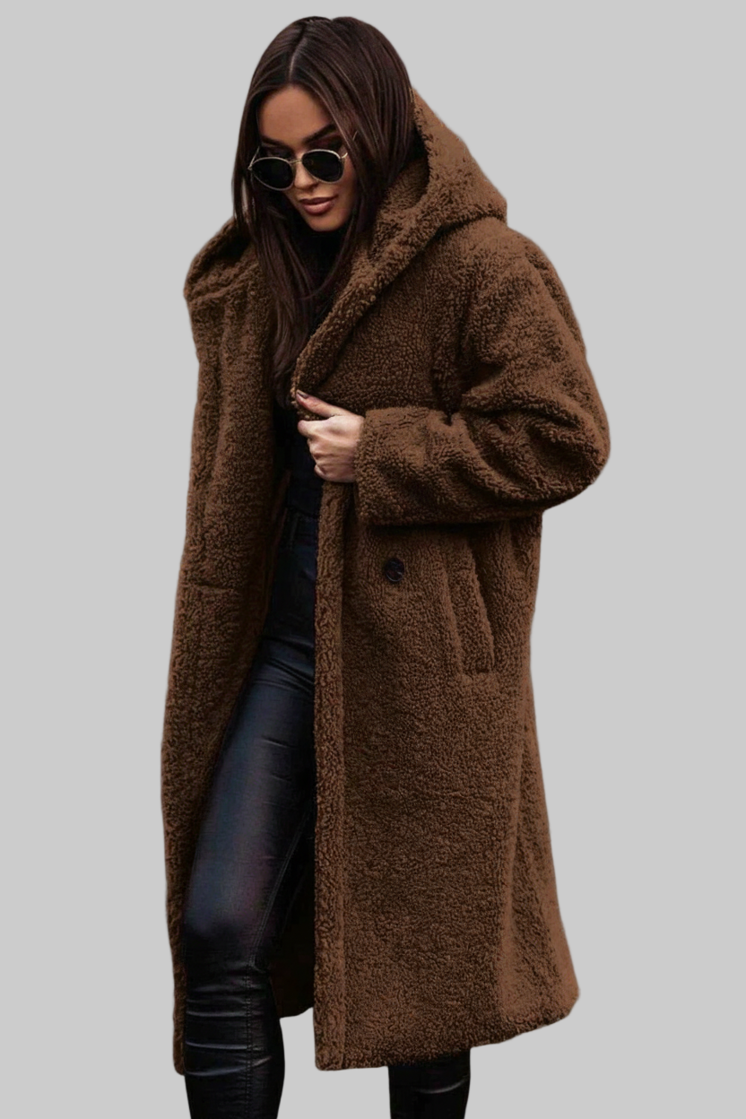 Lange Teddyjas met Capuchon – Oversized Wolmix