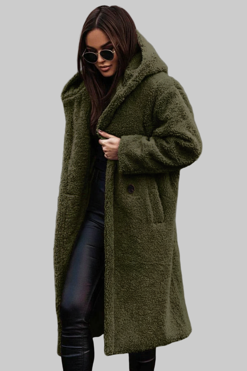 Lange Teddyjas met Capuchon – Oversized Wolmix