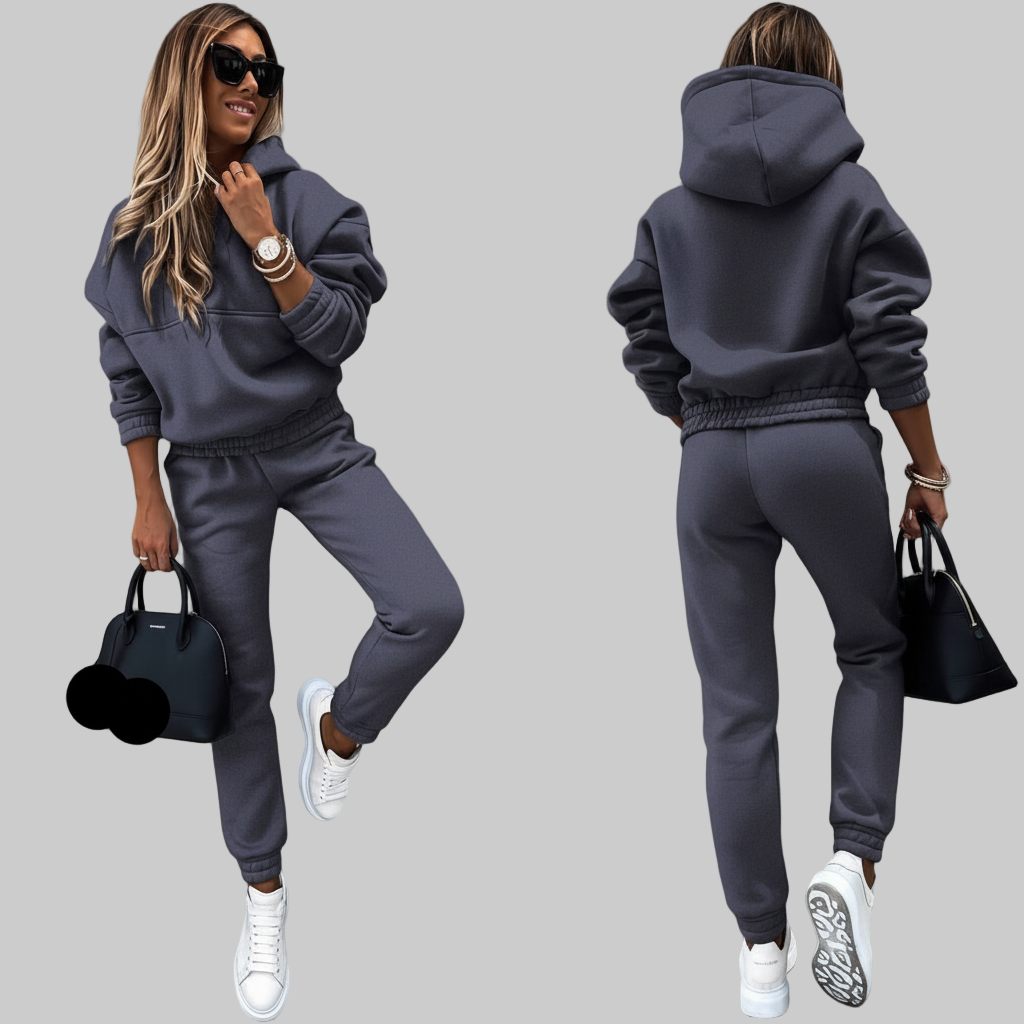 Hooded Lounge Set – Geborstelde Fleece Tailleband