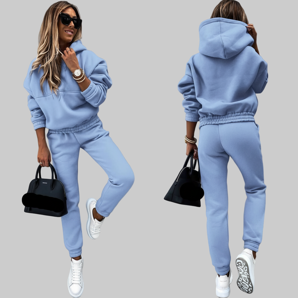 Hooded Lounge Set – Geborstelde Fleece Tailleband