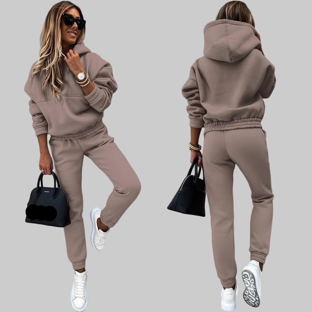 Hooded Lounge Set – Geborstelde Fleece Tailleband