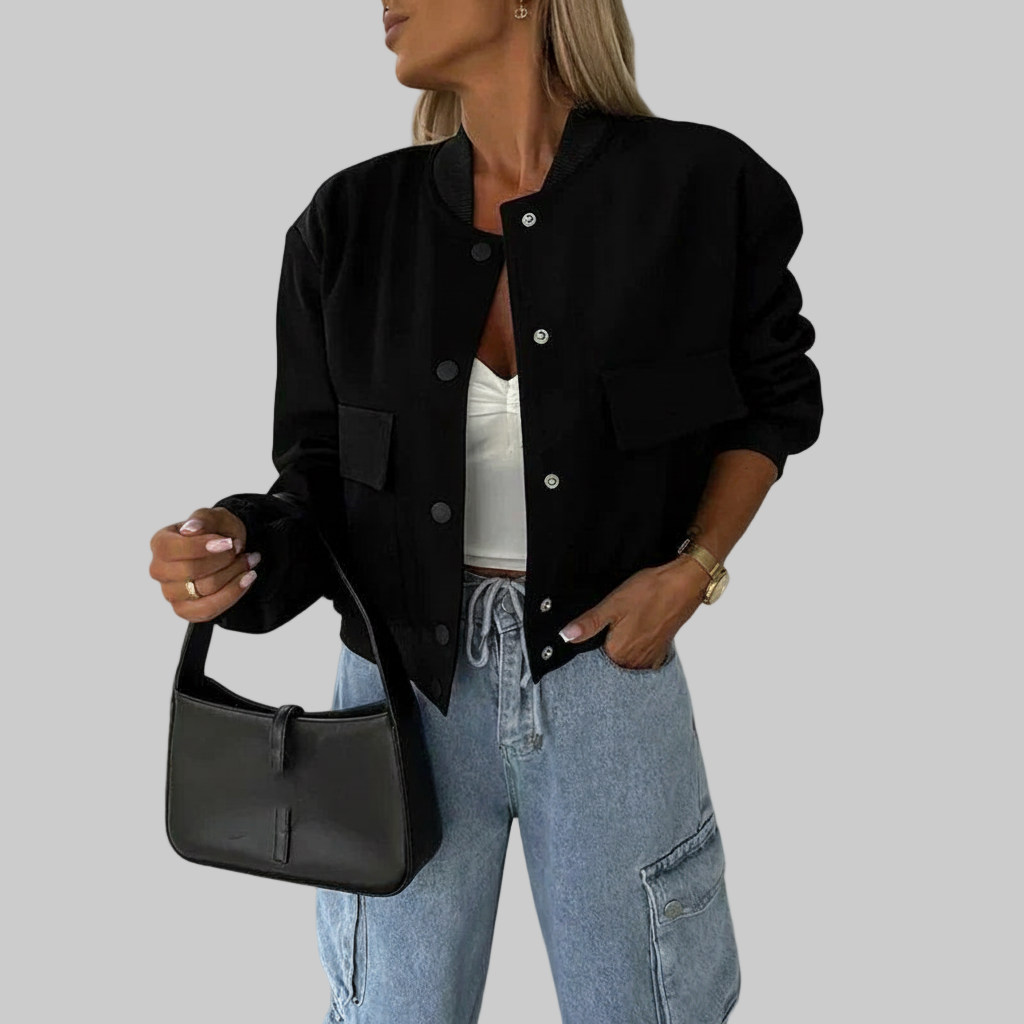 Korte Bomberjack met Zakken – Strakke Ribgebreide Boorden