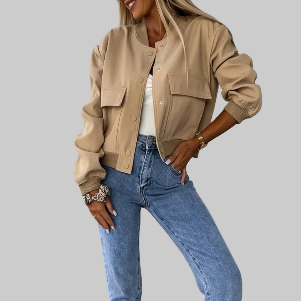 Korte Bomberjack met Zakken – Strakke Ribgebreide Boorden