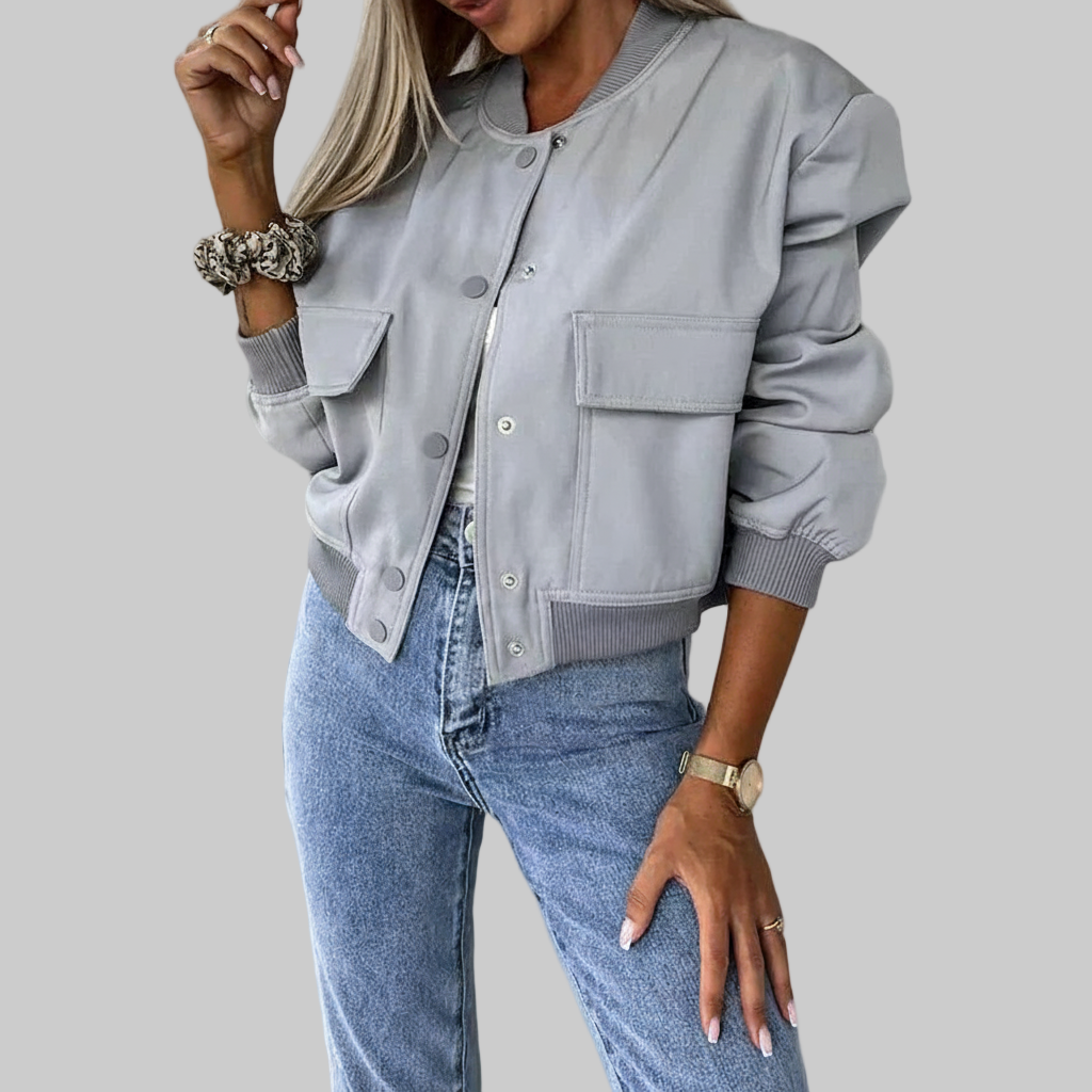 Korte Bomberjack met Zakken – Strakke Ribgebreide Boorden