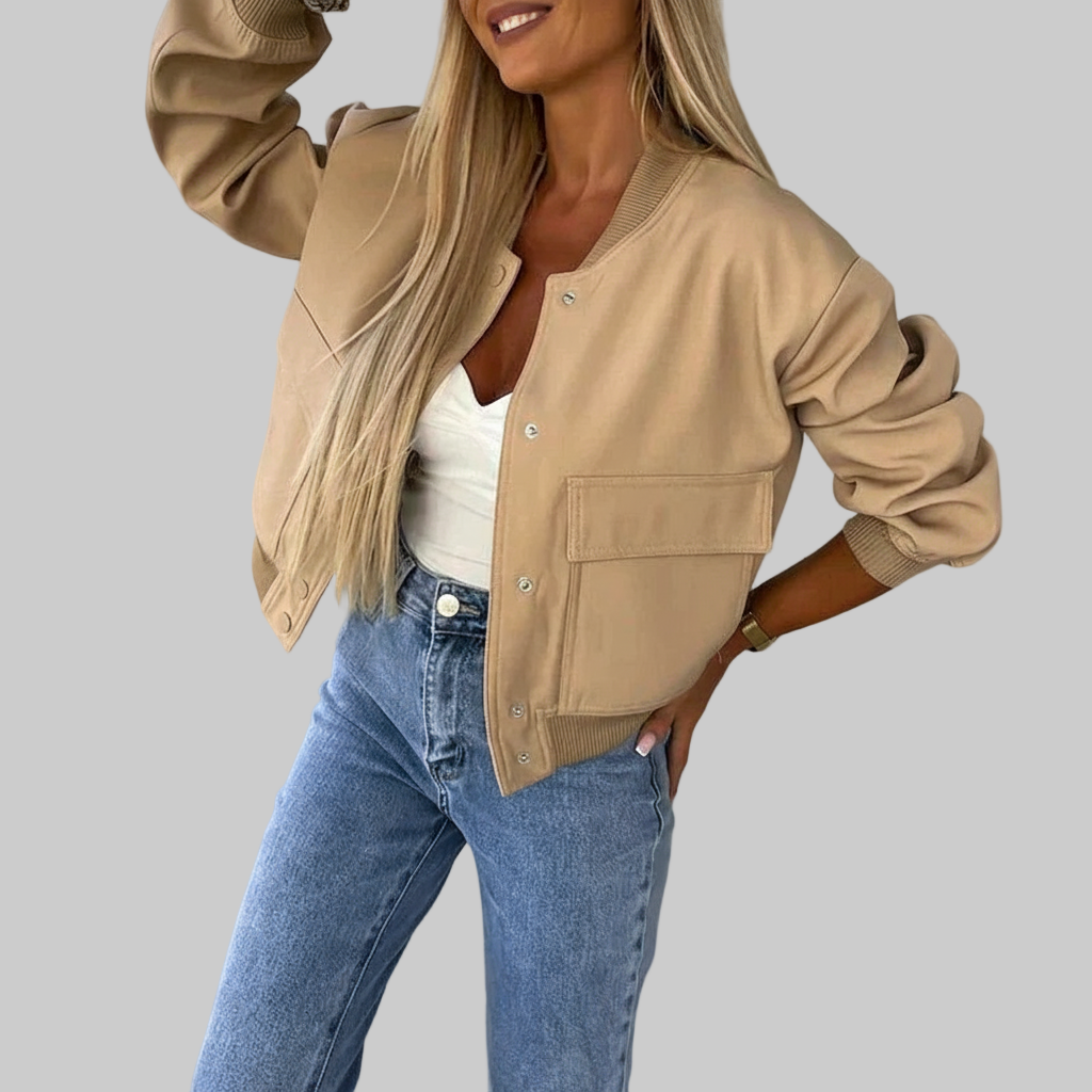 Korte Bomberjack met Zakken – Strakke Ribgebreide Boorden