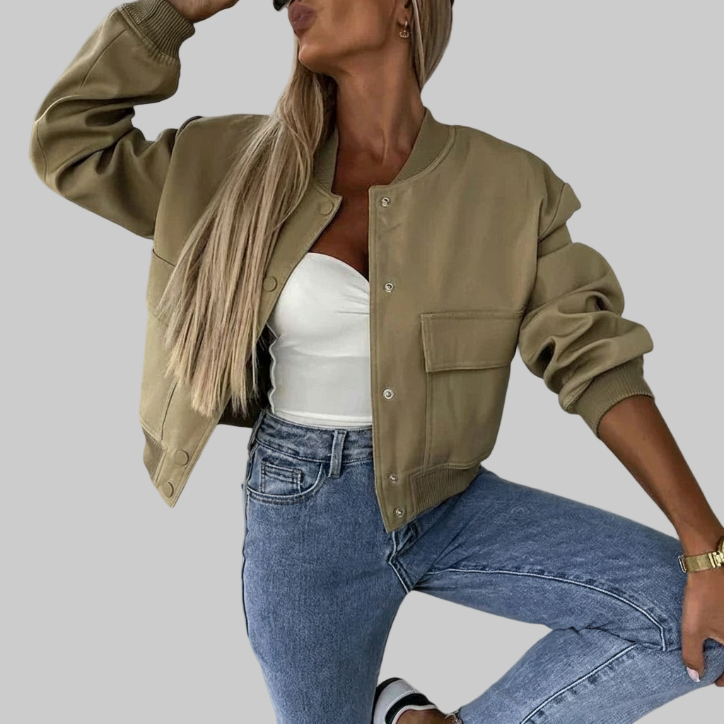 Korte Bomberjack met Zakken – Strakke Ribgebreide Boorden