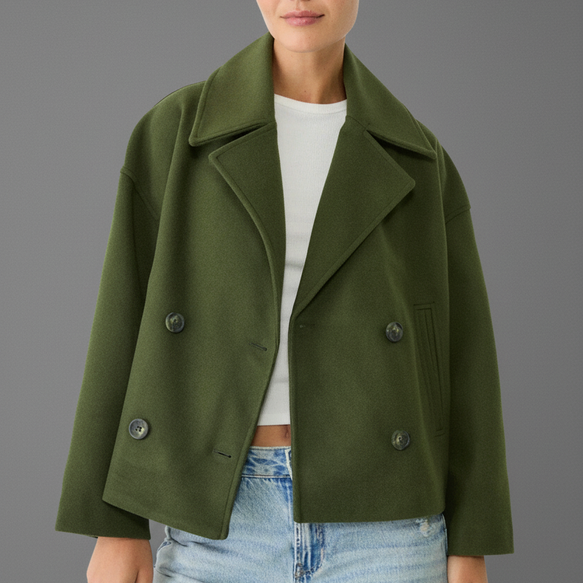 Kort Dubbelknoops Jasje – Oversized Pasvorm