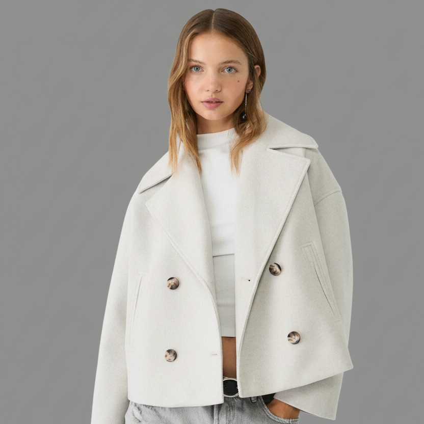 Kort Dubbelknoops Jasje – Oversized Pasvorm