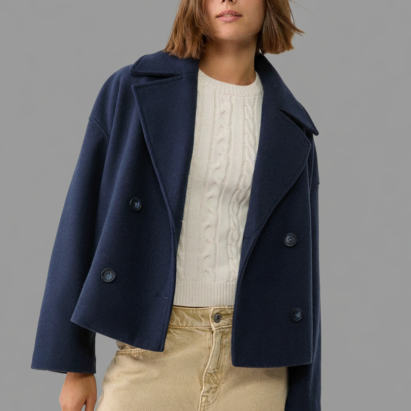 Kort Dubbelknoops Jasje – Oversized Pasvorm