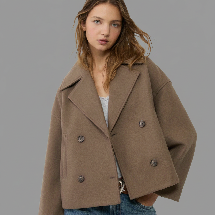 Kort Dubbelknoops Jasje – Oversized Pasvorm