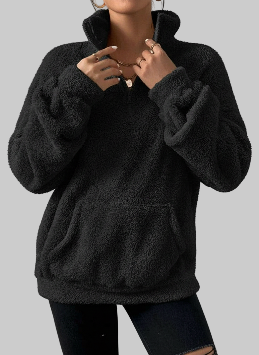 Luxe Teddy Fleece Trui – Comfortabele Ritssluiting