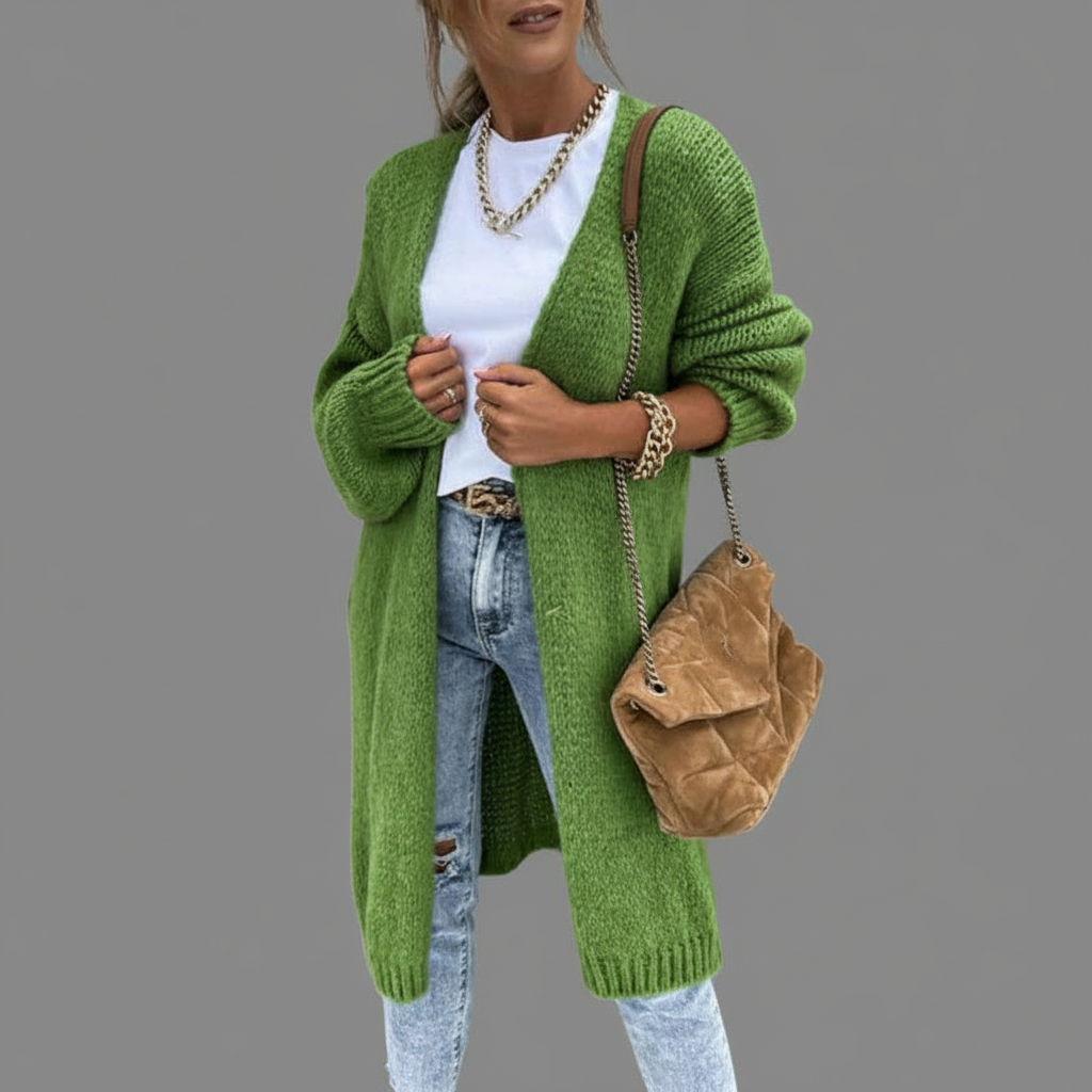 Lange Gebreide Cardigan – Oversized & Open Vallend