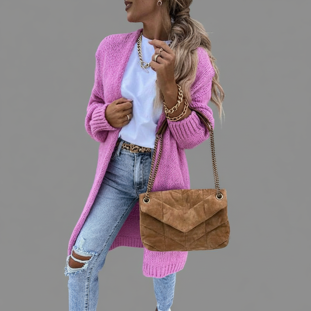 Lange Gebreide Cardigan – Oversized & Open Vallend