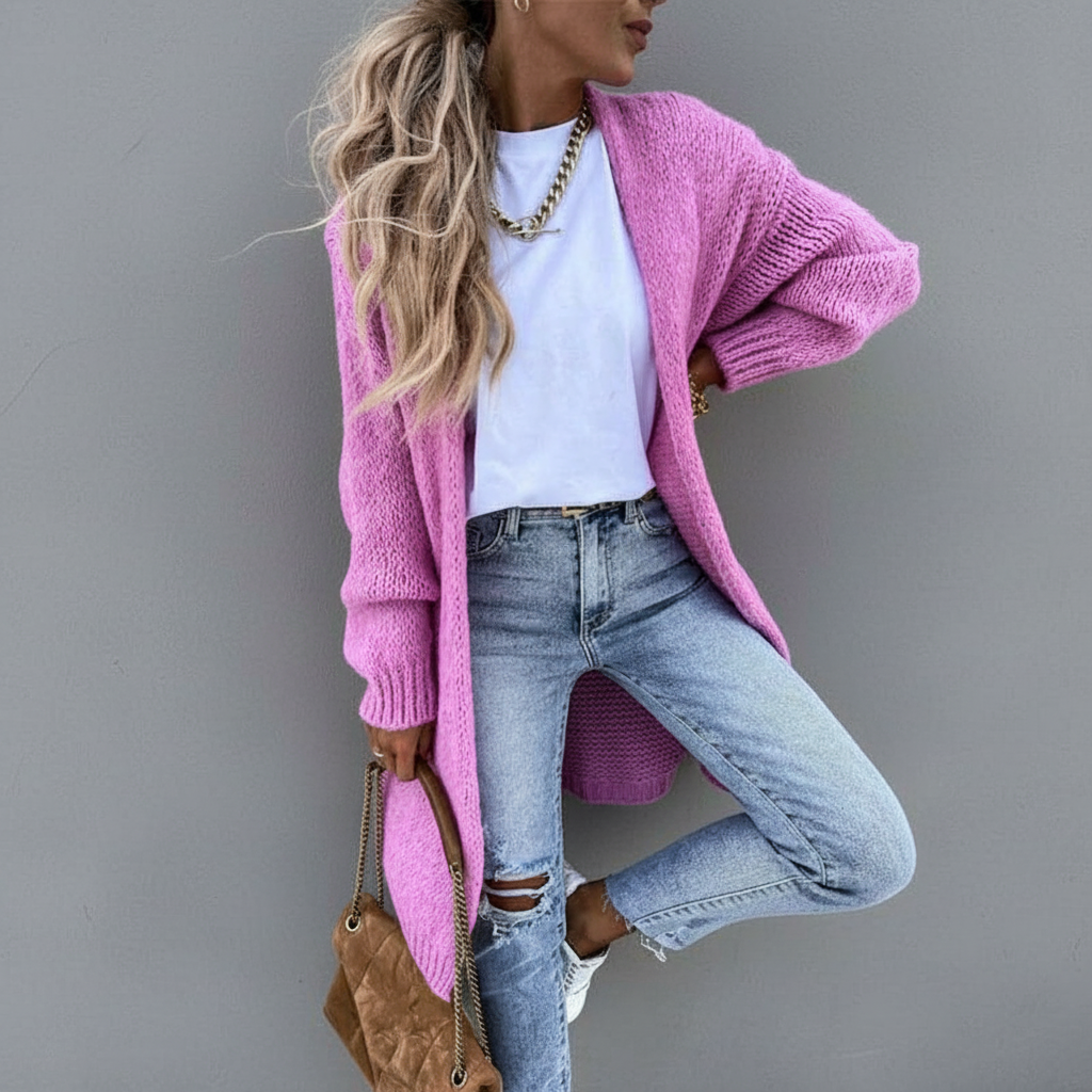 Lange Gebreide Cardigan – Oversized & Open Vallend