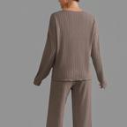 Geribbelde Tweedelige Set – Losse Pasvorm V-hals