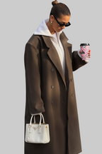 Oversized Double-Breasted Mantel – Lange Structuurjas