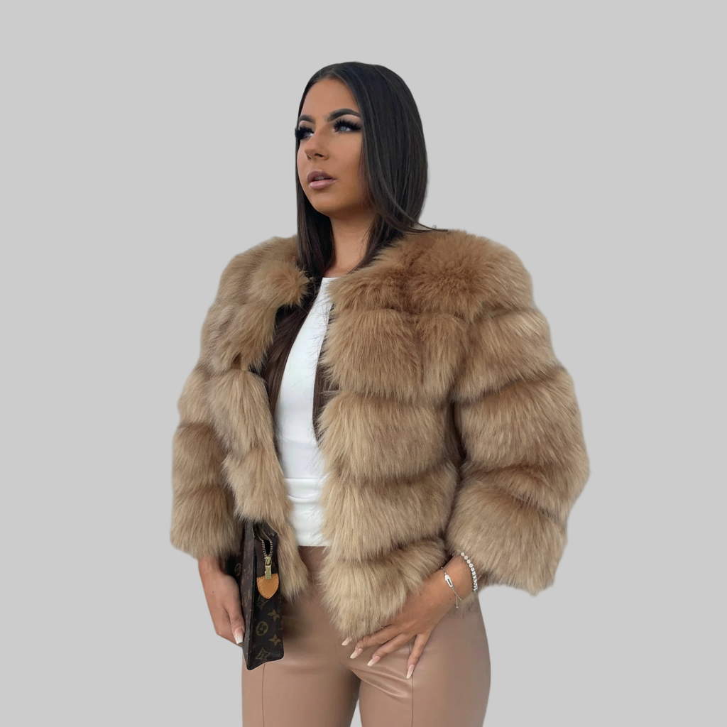 Luxe Nep Bontjas met Volumineuze Pels | Warm