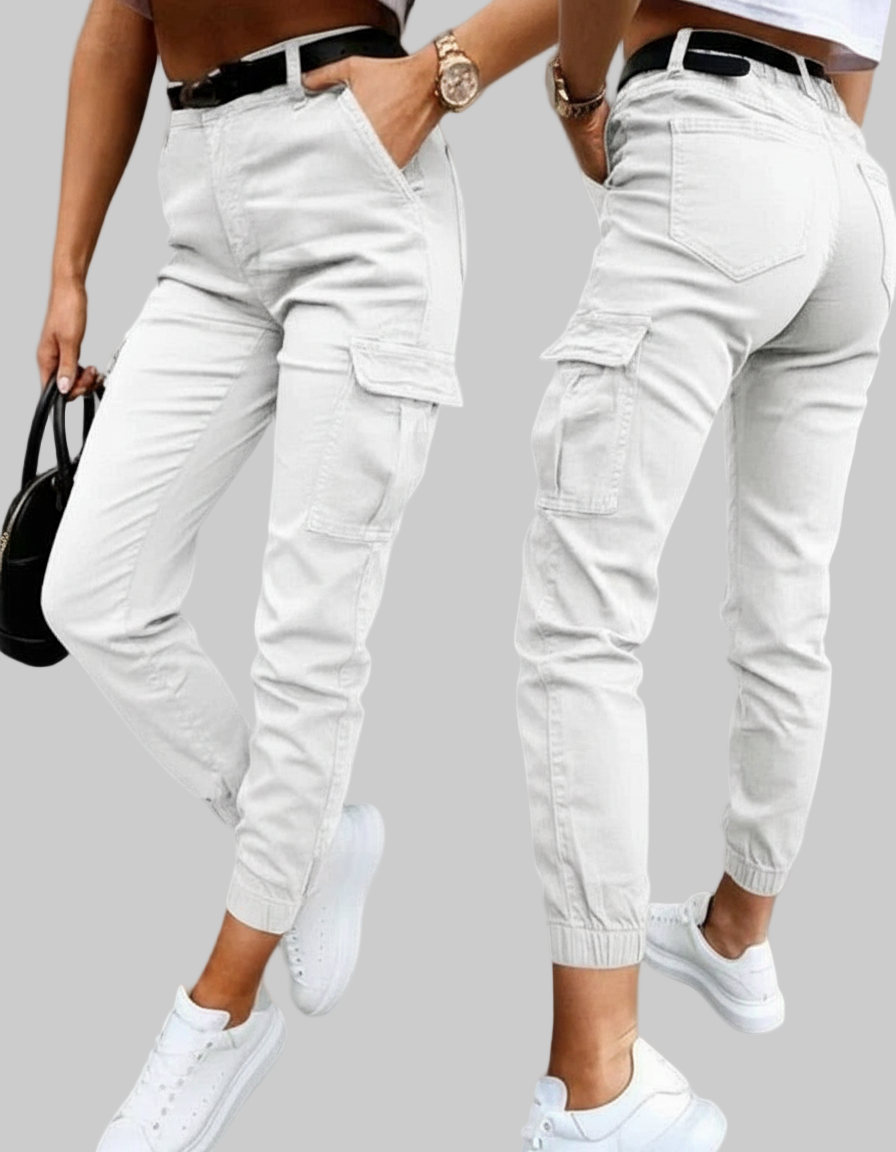 Taps Toelopende Cargo Broek – Hoge Taille Jogger