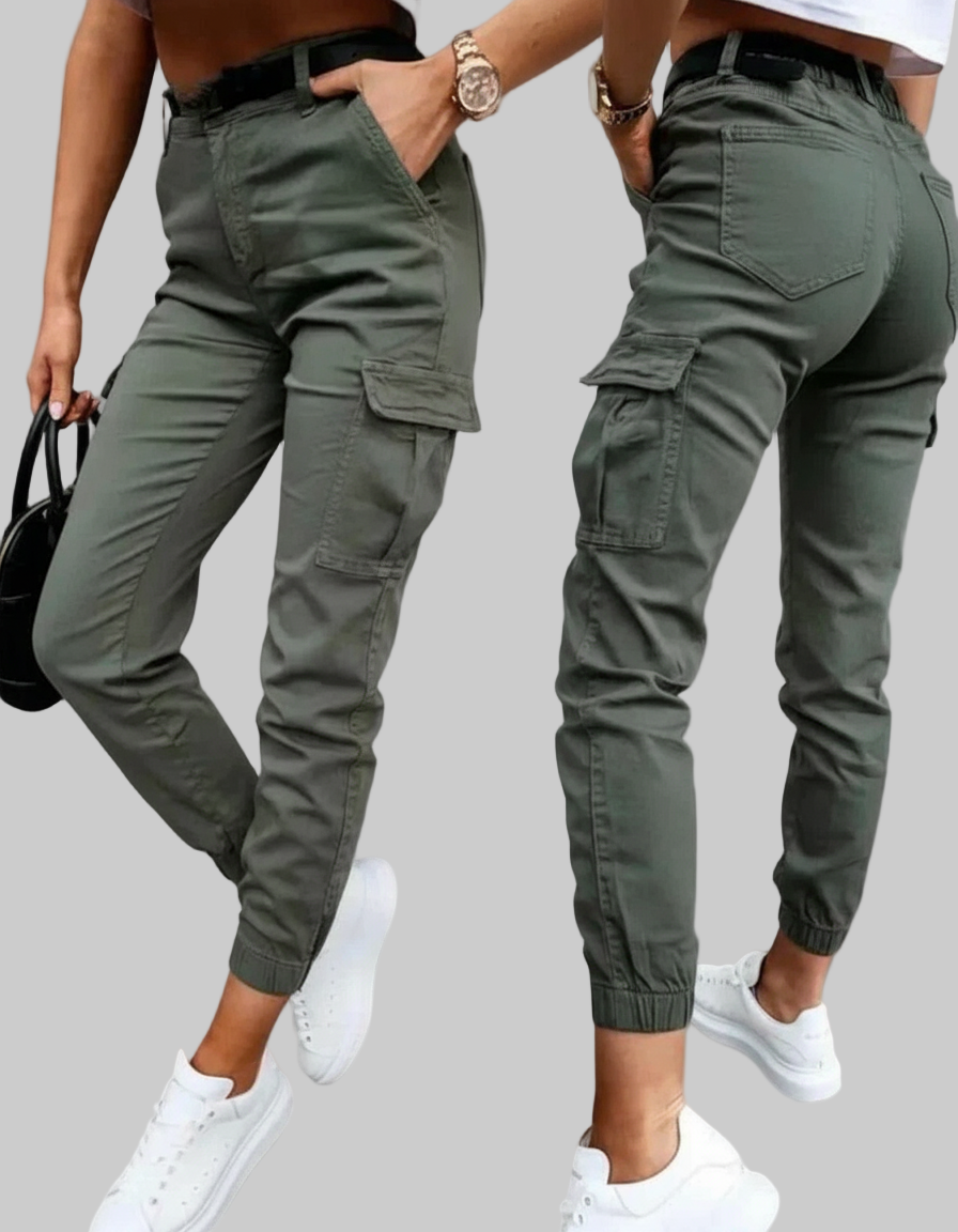 Taps Toelopende Cargo Broek – Hoge Taille Jogger