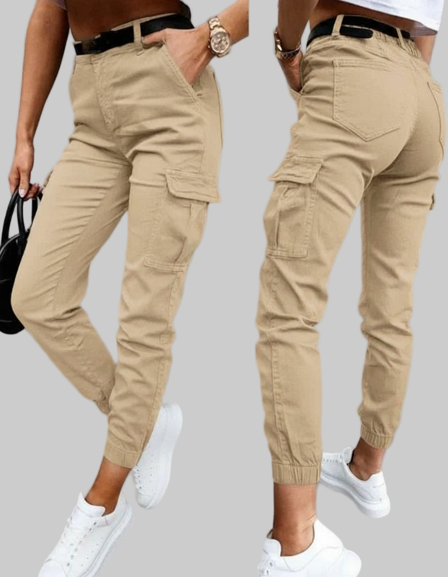 Taps Toelopende Cargo Broek – Hoge Taille Jogger